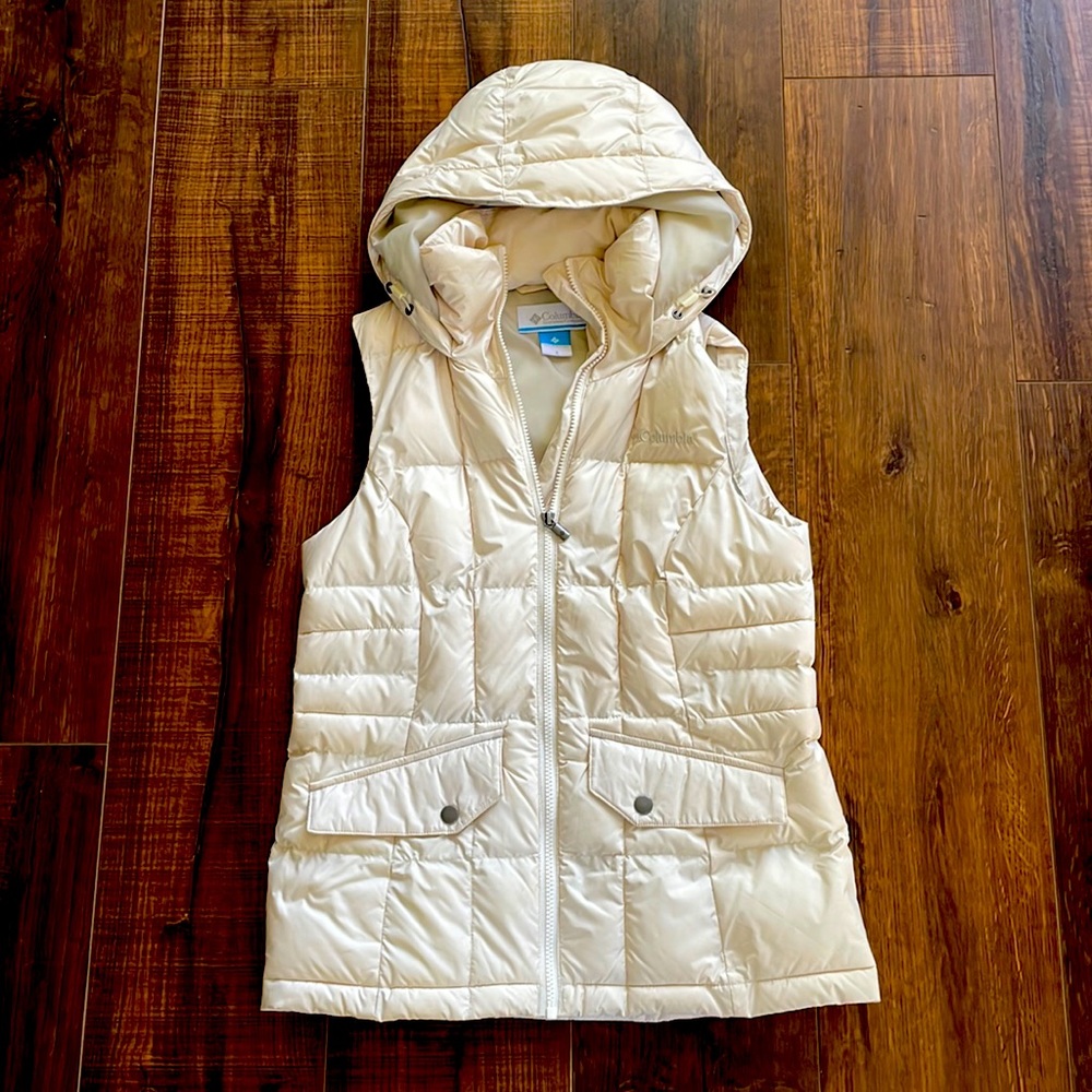 Columbia Cream Hooded Puffy Vest